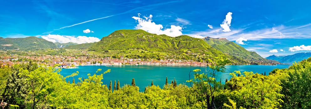 Lago di Garda and town of Salo panoramic view, Lombardy region of Italy
