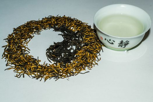 Chinese tea and a bowl of Yin Yang tea ceremony