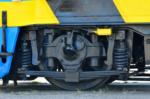 Train Wheel close up on rail