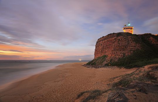 Nobbys Lighthouse Newcastle - a beacon of light for ships into the oldest and one of the largest tonnage ports.  It was built in 1858