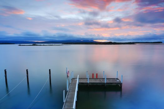 Serene views looking down over the jetty at Mallacoota as dawn breaks