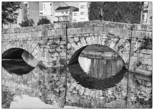 Roman bridge, Caldas de Reis, Galicia, Spain 
