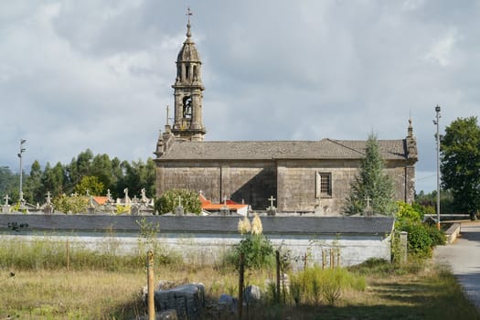 Igrexa de San Mamede da Portela in Barro, a small village on the Camino de Santiago trail close to Pontevedra, Galicia, Spain 