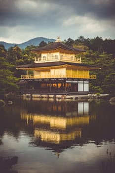 Kinkaku-ji golden temple pavilion in Kyoto, Japan