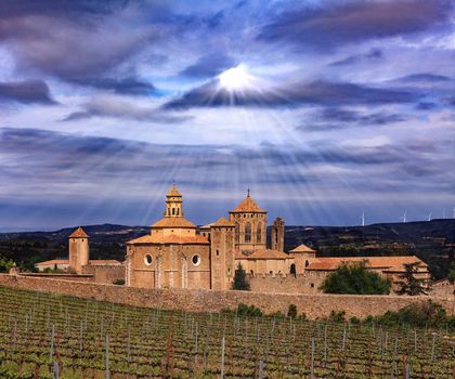 Santa Maria de Poblet monastery, Spain. Evening light