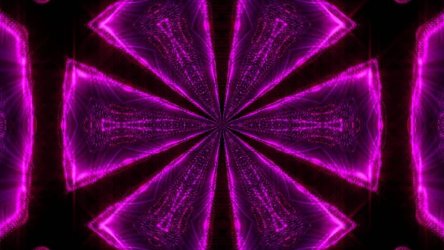 Purple abstract kaleidoscope background. Digital illustration. 3d rendering