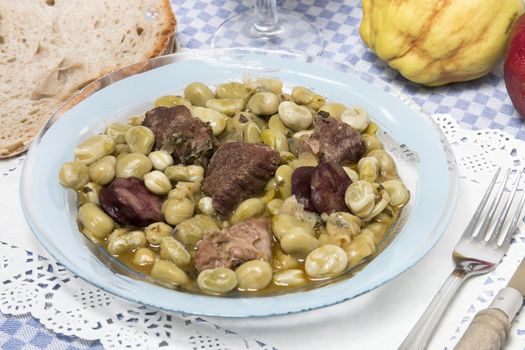 Typical Portuguese stew of Fava beans with chorizo.