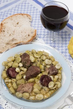 Typical Portuguese stew of Fava beans with chorizo.