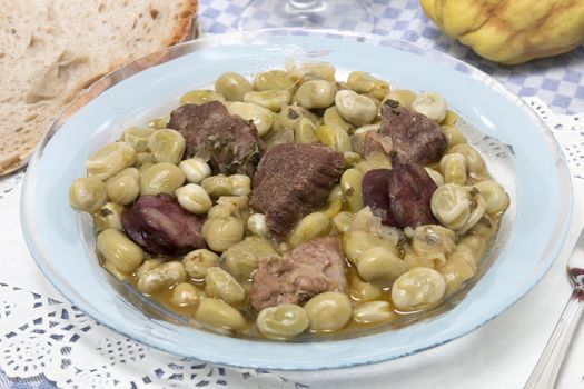 Typical Portuguese stew of Fava beans with chorizo.