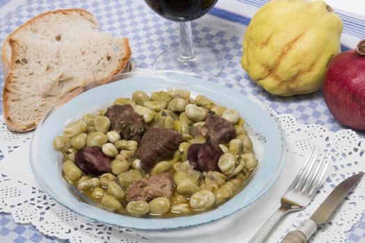 Typical Portuguese stew of Fava beans with chorizo.