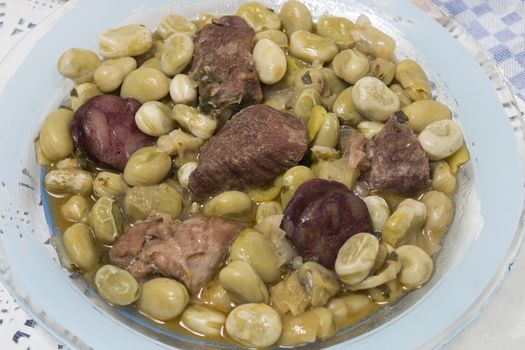 Typical Portuguese stew of Fava beans with chorizo.