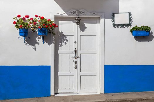 Colorful houses in colonial city Jardin, Antoquia, Colombia, South America