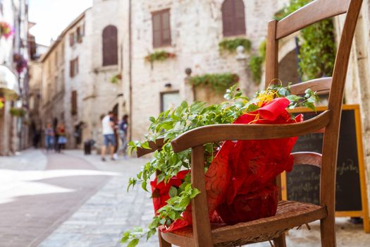 Streets and alleys in the wonderful town of Foligno (Italy)