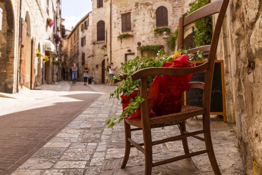 Streets and alleys in the wonderful town of Foligno (Italy)