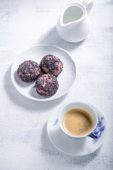 Almond cookies with chocolate and coffee. Gluten free flour.