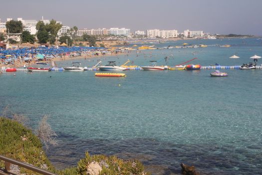 Tourist beach resort town in Cyprus.