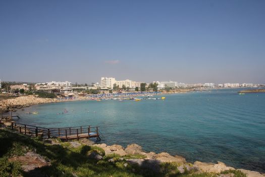 Tourist beach resort town in Cyprus.