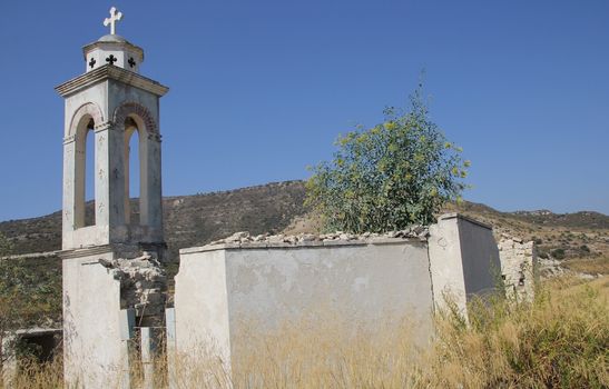 Ruined Christian Church of stone in the mountains of Cyprus