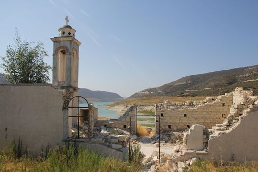 Ruined Christian Church of stone in the mountains of Cyprus