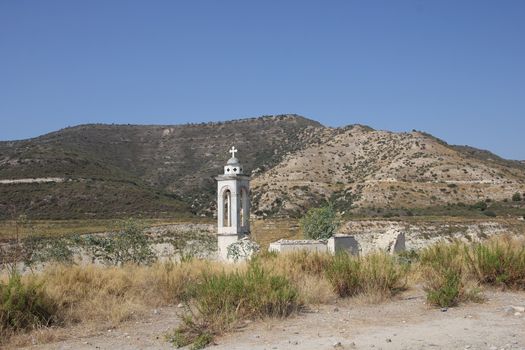 Ruined Christian Church of stone in the mountains of Cyprus