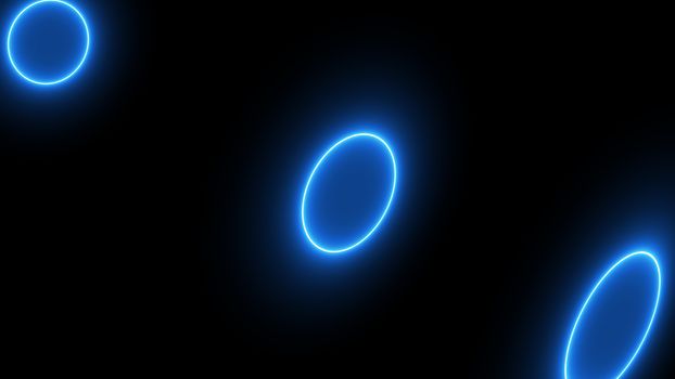 Abstract glow ring. Digital background. 3d render