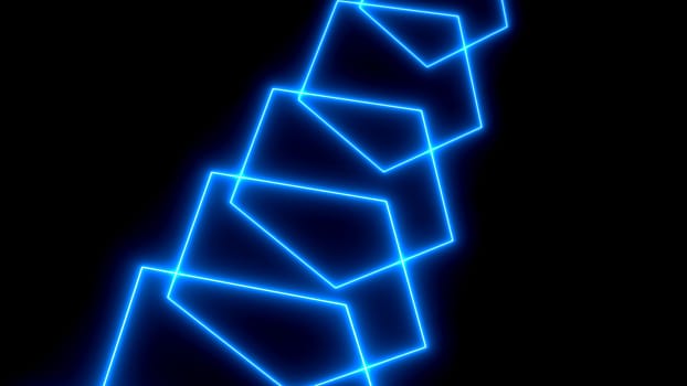 Abstract neon poligonal background. Digital illustration. 3d rendering