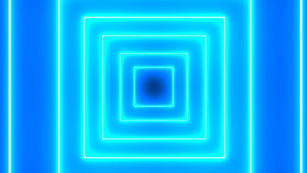 Abstract background with neon squares. 3d rendering