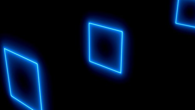 Abstract background with neon squares. 3d rendering