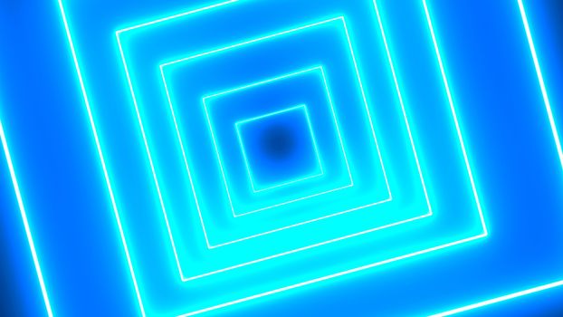 Abstract background with neon squares. 3d rendering