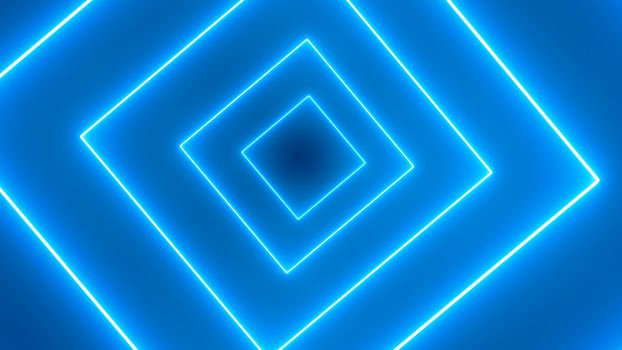 Abstract background with neon squares. 3d rendering