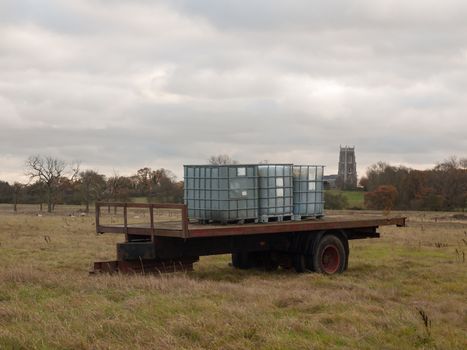 agriculture metal storage units trunk back field food; essex; england; uk