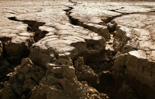 Close-up of earth cracked because of drought