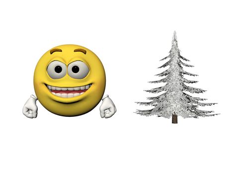 Cute Santa Claus emoticon yellow - 3d rendering