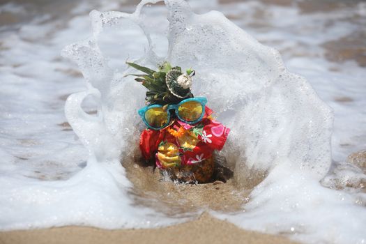 Funny Pineapple With Personality in the Ocean in Maui