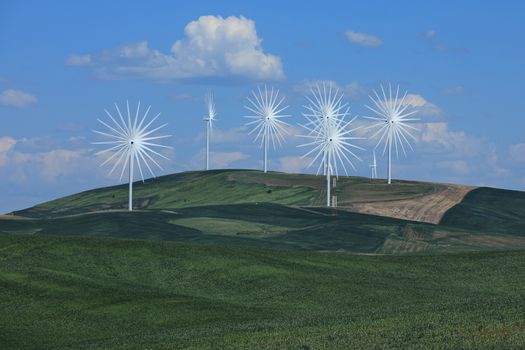 Wind Turbines in Palouse Washington Time lapsed for Fun