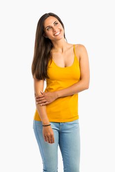 Portrait of a beautiful young woman smiling 