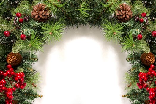 Typical Christmas decorative garland isolated on a white background.