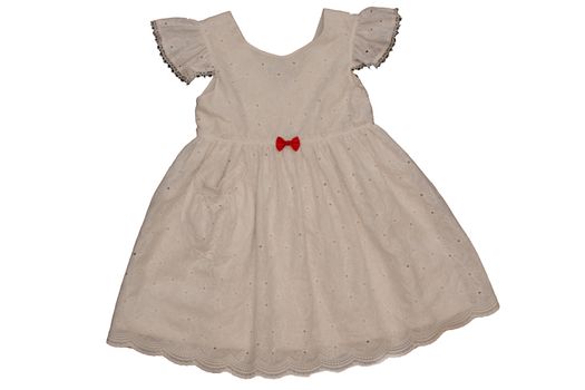 hand made and embroidered children dress with tie and glitters