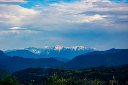 beautiful view to the Prenj mountain in the Prozor, Bosnian city