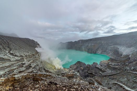 Kawah Ijen Volcano is a stratovolcano in the Banyuwangi Regency of East Java, Indonesia.