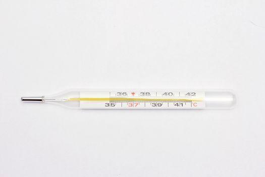 Medical thermometer to measure the temperature isolated white background.