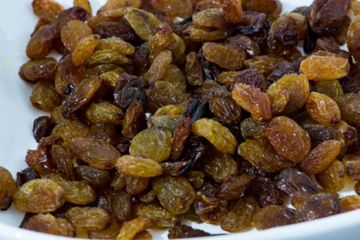 closeup shoot of the pile of organic dry raisins