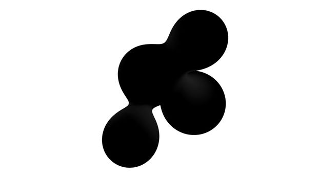 Abstract background with black metaball on white backdrop. Isolated object. 3d rendering