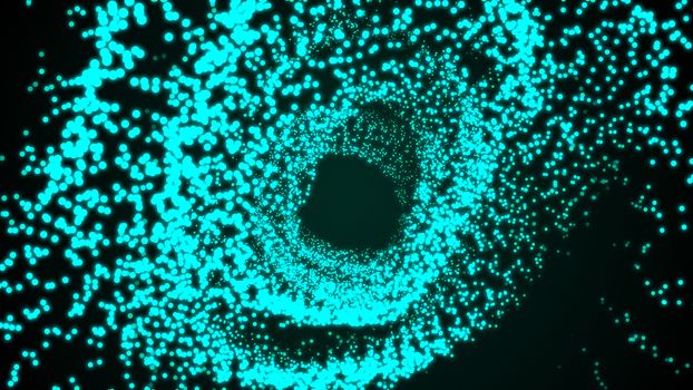 abstract background with tunnel particles. 3d rendering