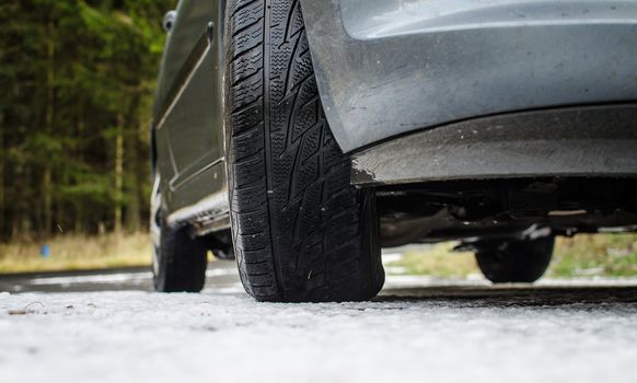 Winter tires on snow is the basis for a safe ride.