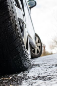 Winter tires on snow is the basis for a safe ride.