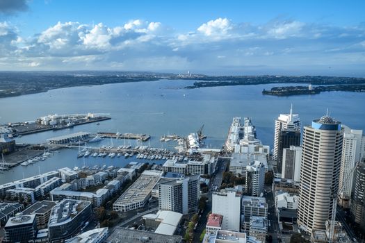 Auckland city center aerial view, New Zealand