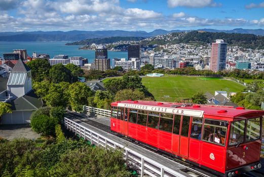 Wellington city cable car in New Zealand