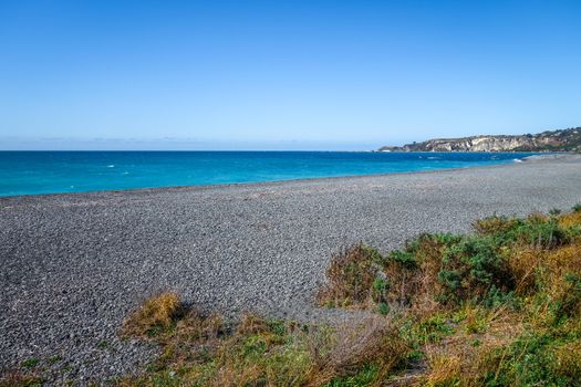 Kaikoura beach and cliffs in New Zealand