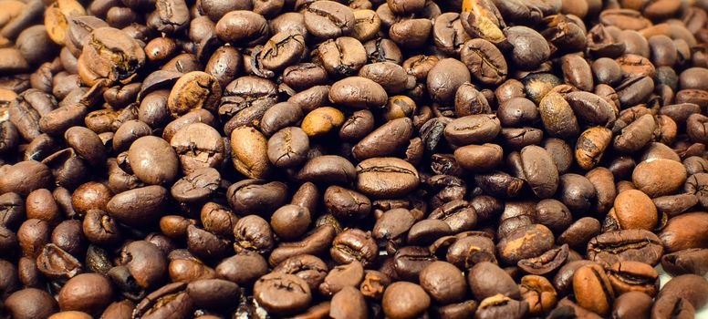 Roasted coffee beans to prepare a hot drink.